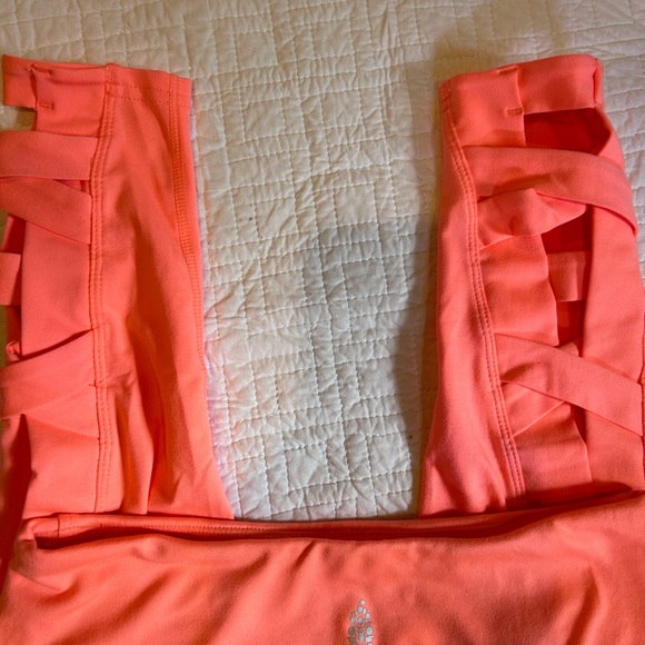 NWOT FREE PEOPLE movement very Prairie leggings in papaya punch size small - Picture 4 of 6